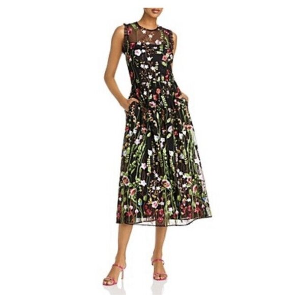 AQUA Woman’s‎ Embroidered Floral Ruffled Dress Size 2 - Picture 1 of 9